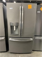 GE DARK GREY STAINLESS 3-DOOR REFRIGERATOR W/