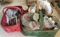 LOT OF CRAFT ITEMS IN BASKETS