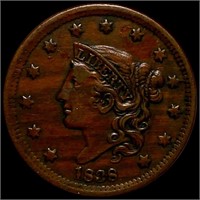 1838 Coronet Head Large Cent NEARLY UNC BOOBY HEAD