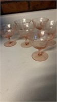 VINTAGE PINK SHERBET STEMWARE CORDIAL GLASSES