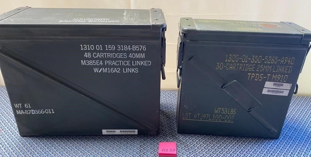 W - LOT OF 2 EMPTY AMMUNITION BOXES (Q137)