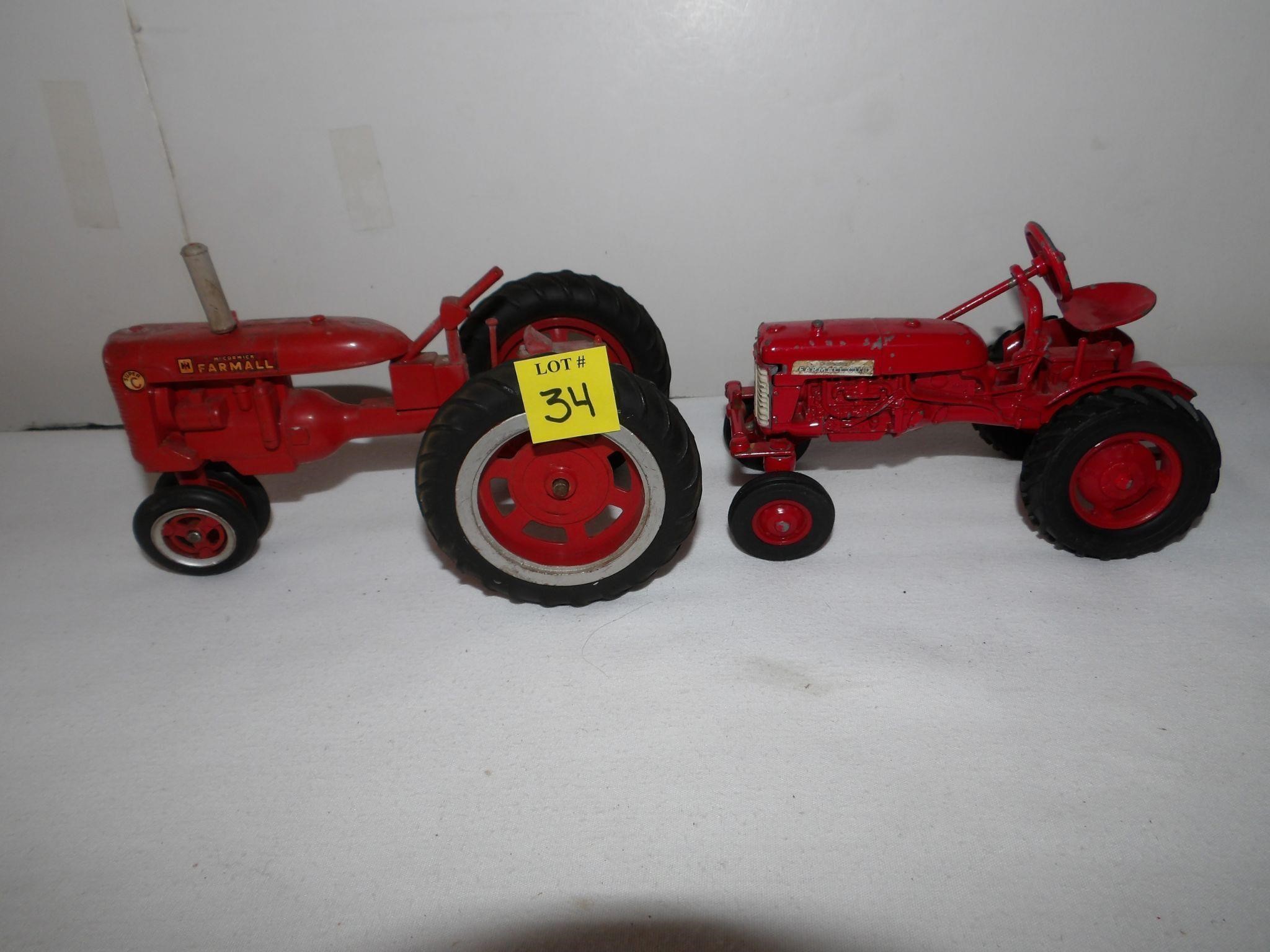 Farmall Cub-Played with & Plastic Super "C"--AS-IS