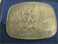 3" x 2" Smith & Wesson Brass Belt Buckle
