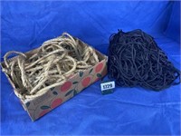 Rope & Cord Box, Jute & 5 Lengths Black Cord