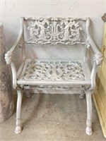 Cast Metal Chair w/ Figural Arms