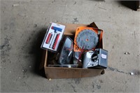 BOX OF ELECTRICAL TOOLS, HAND TOOLS & MIRRORS