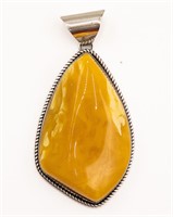 James Linkin Sterling Amber Pendant