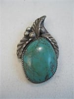 Navajo SS & Turquoise Pendant - Tested