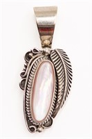 Signed HJ Navajo  Pendant Brooch Pin