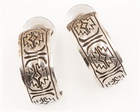 Signed "A" Navajo Sterling Earrings