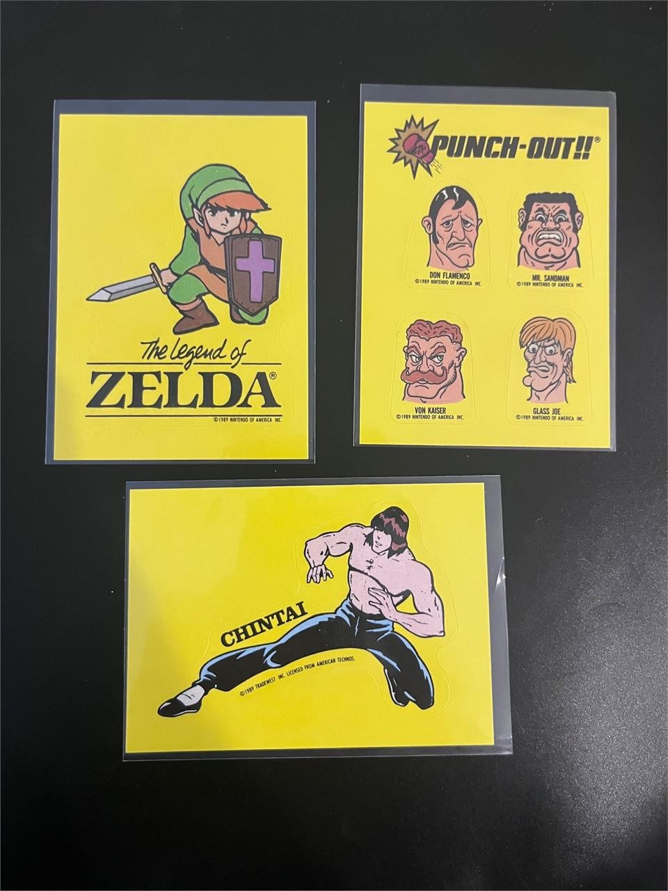 Nintendo Stickers 1989 Zelda, Punch, Double Dragon