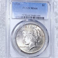 1935 Silver Peace Dollar PCGS - MS64