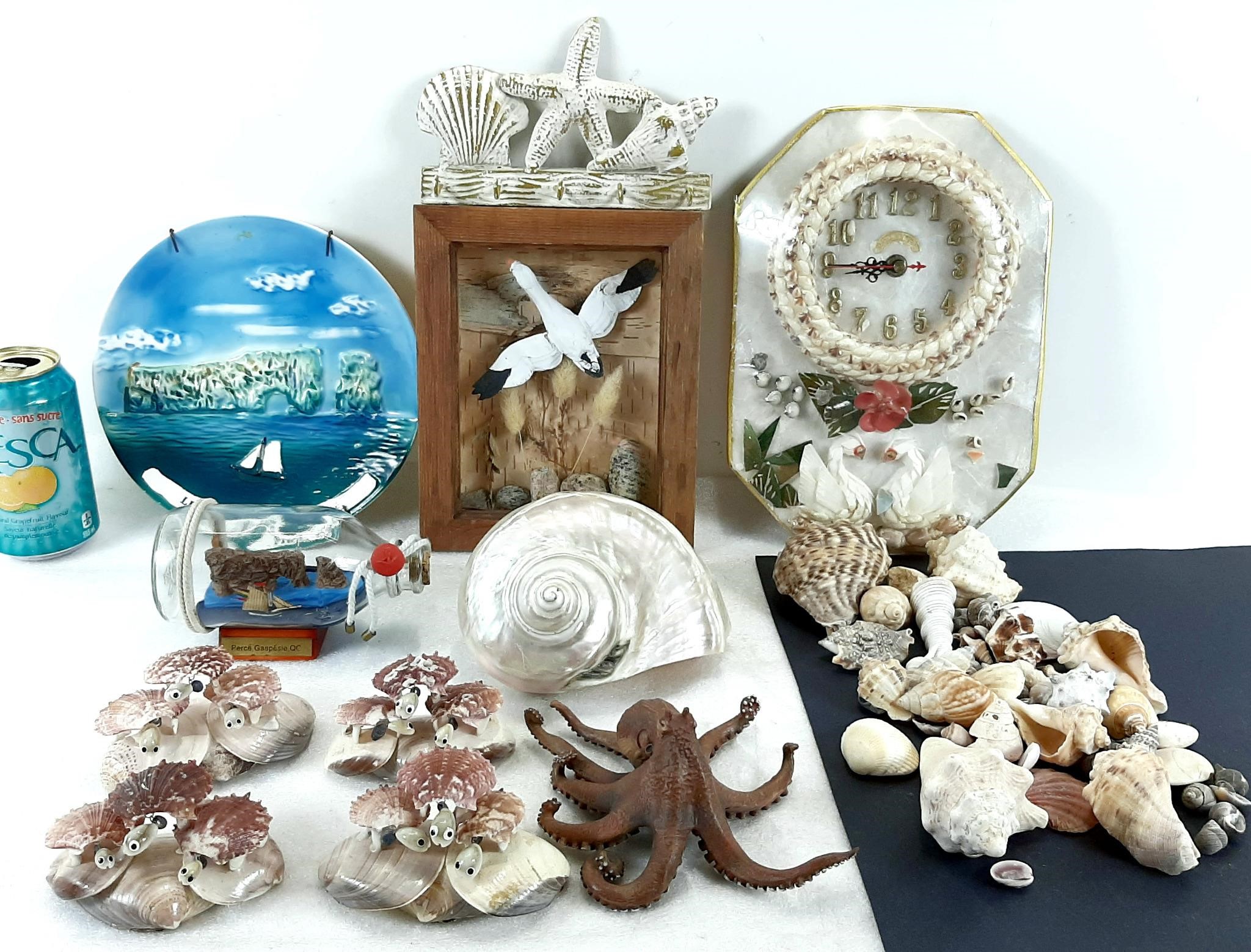 Lot d'objets décoratifs, thème de la mer