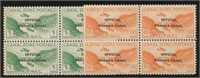 CANAL ZONE #CO1 & #CO2 BLOCKS OF 4 MINT VF NH