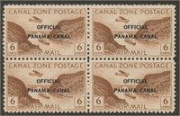 CANAL ZONE #CO14 BLOCK OF 4 MINT VF NH