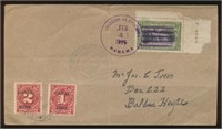 CANAL ZONE #J18 & #J19 ON COVER USED FINE