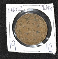1910 CAD Large .01c Coin