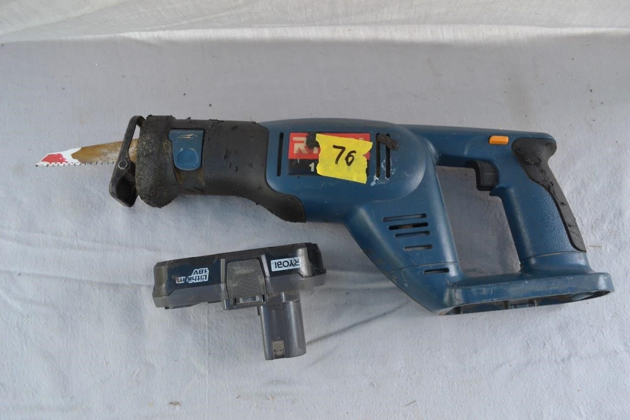 76: Ryobi 18V sawzall and battery