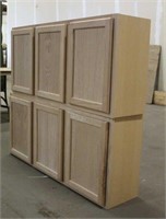 (2) 3-Door Upper Cabinets, Approx 54"x12"x24"