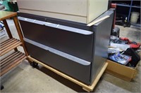 Big Grey Metal Two Drawer Cabinet w/ Roller