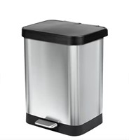 $148 - Glad Step Trash Can, 13-Gallon, Stainless