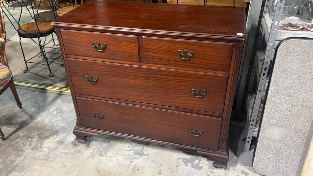 Mahogany Three Drawer Bracket Foot Low Chest