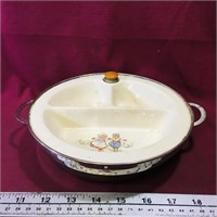 Vintage Divided Dish & Holder