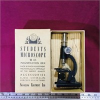 Vintage Students Microscope & Box