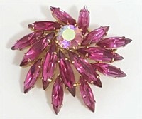 Vintage Gorgeous Fuscia Starburst Brooch