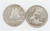 1944 & 1968 Canadian Dimes