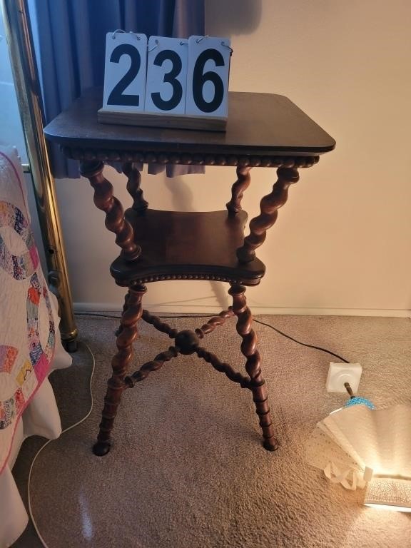 Victorian Walnut Twisting Lamp Table