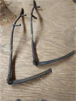 2 Antique Wooden Handle Mowing Scythes