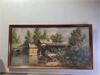 Vintage Signed Country Art 51"× 27"