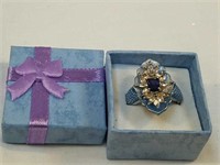 Flower design Sapphire ring size 8
