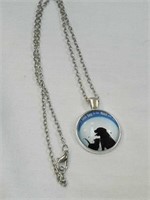 Cat and dog pendant 19 in necklace