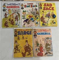 Lot Of 5 Vintage Harvey Sad Sack Comics
