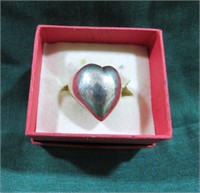 STERLING PUFFY HEART RING*7.2 G*SZ 5.5