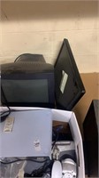 Box lot of computer items, computer screens