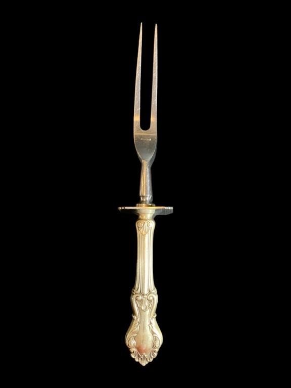 A Sterling Handled Serving Fork, 133g TW