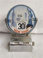 Vintage New York Metal Day Month Date keeper