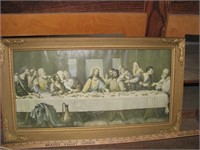 Wonderful antique frame Lords Supper picture