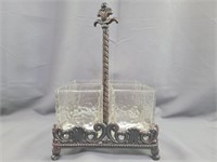 Glass and Metal Flatware Caddy