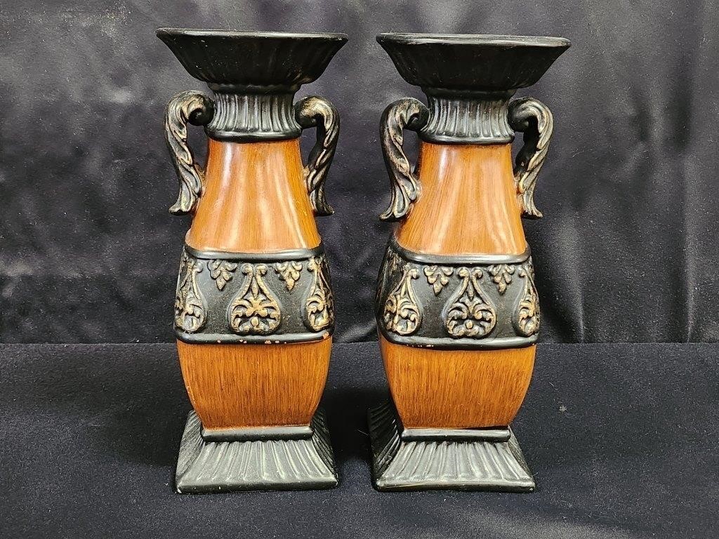 PAIR OF DECORATIVE CANDLE STANDS