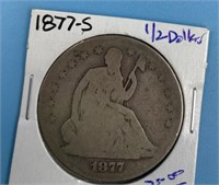 Seated Liberty half dollar 1977 S