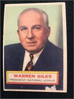 1956 Topps #2 Warren Giles League President Nation