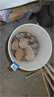 bucket of rocks