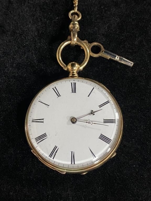 Antique 18kt Cylindre Huit Rubis Pocket Watch