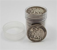 (1) Random Date Walking Liberty Half From Roll