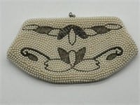 Vintage Pearl & Seed Bead Evening Clutch