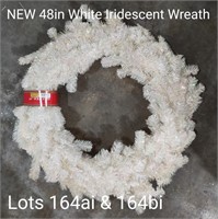 NEW 48in White Iridescent Wreath
